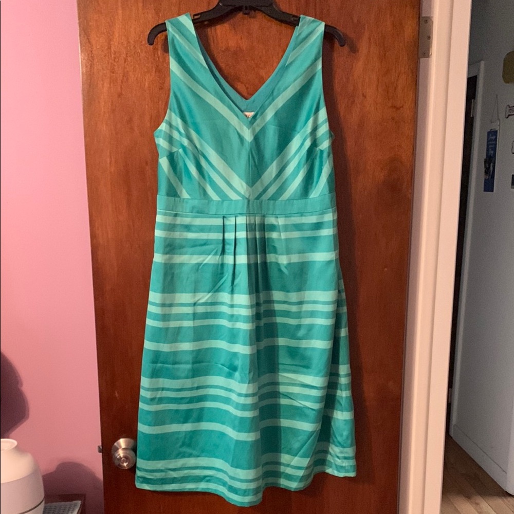 Merona Aqua Striped Midi Dress
